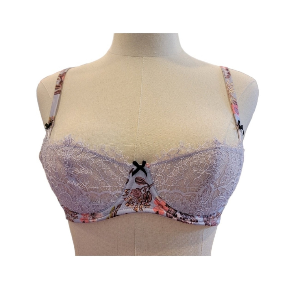 NWOT Victoria Secret Dream Angel Push Up No Padding Bra 34A Purple